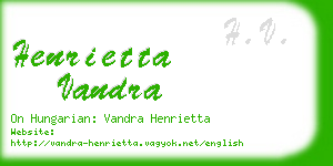 henrietta vandra business card